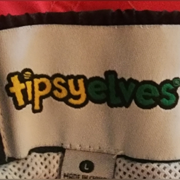 Tipsy Elves X Slim Jim's Mens Swim Trunks Red With Leopard Print On Sides Sz Lrg - Picture 5 of 6